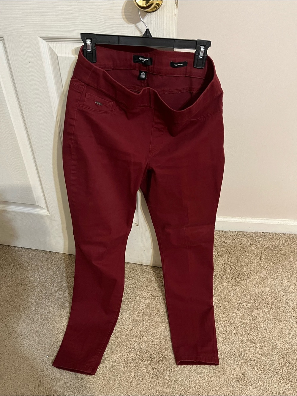 Nine West Women's Deep Burgundy Stretch Skinny Pants